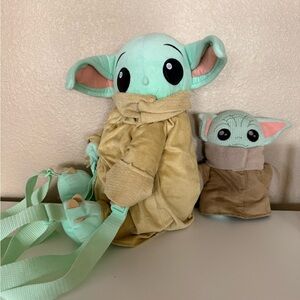 Star Wars Grogu Baby Yoda Plush Backpack Bag Mandalorian Disney